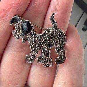 Sterling silver marcasite Disney Dalmatian pendant pin